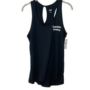 Jenni Women's Sleep Tank Top with Keyhole Back, black small